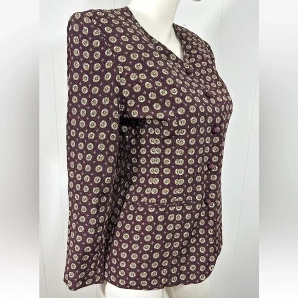 NWT VTG 90's Norton McNaughton Womens Burgundy Wine Blazer Jacket Rayon Sz 6P - Picture 3 of 9